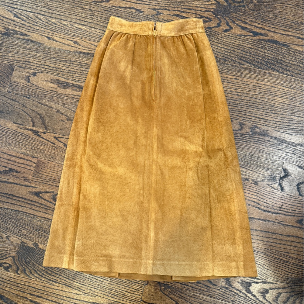 Rare Vintage Gucci Collector Tan Suede Skirt size XXS - Picture 3 of 14